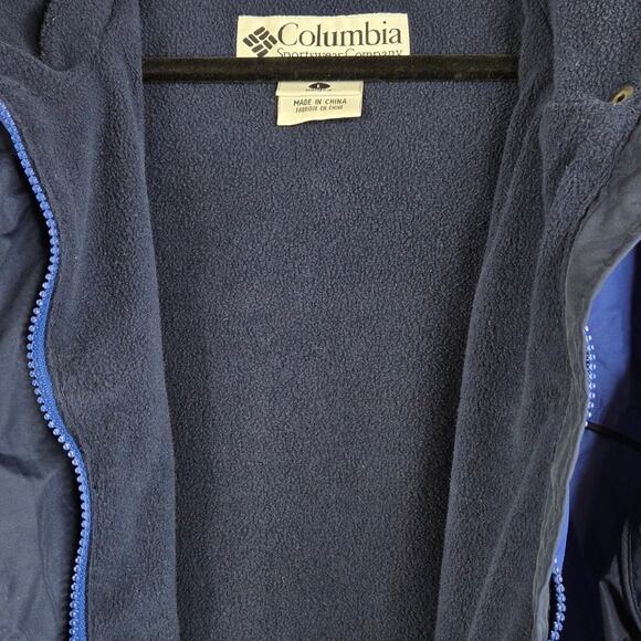Vintage 90's Columbia Sportswear Blue Fleece Lined Hooded Jacket Women’s Large - Picture 7 of 12